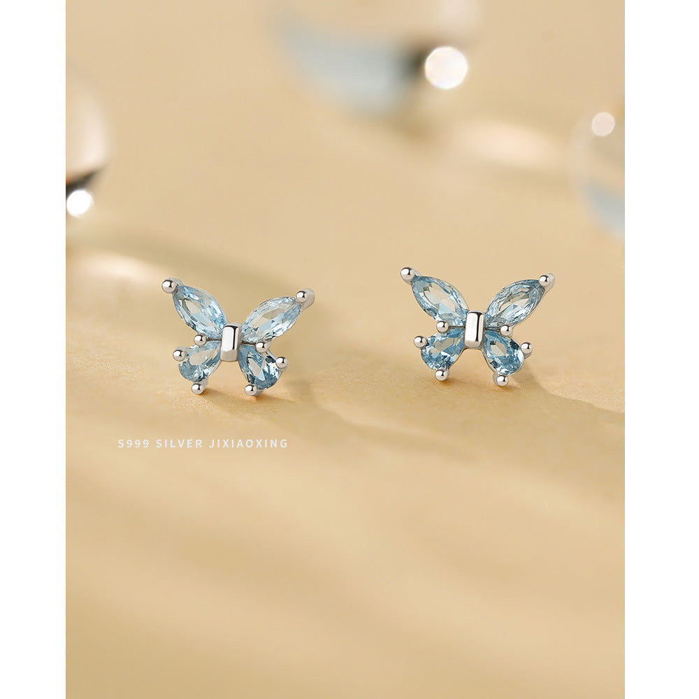 Petite Butterfly Zircon Stud Earrings