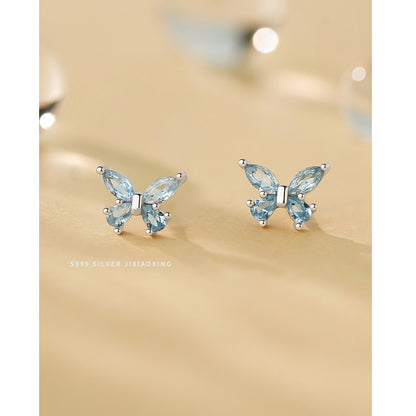 Petite Butterfly Zircon Stud Earrings