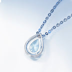 Aquamarine Teardrop Pendant Necklace