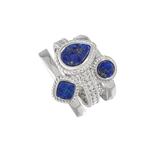 Boho Sky -Sterling Silver Stone Ring