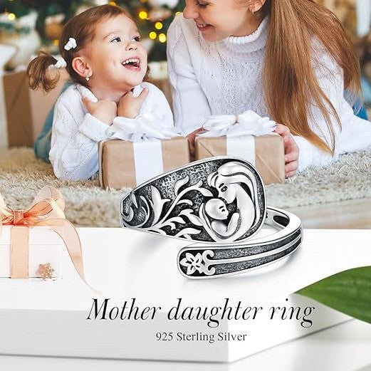 Mama and Kids Sterling Silver Ring