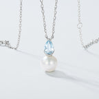 Purity of Ocean - Aquamarine Teardrop Necklace
