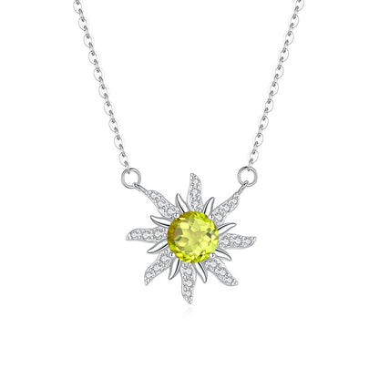 Sunshine Bloom - Sterling Silver Gems Necklace