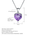 Ocean Topaz Heart - Sterling Silver Heart Pendant Necklace