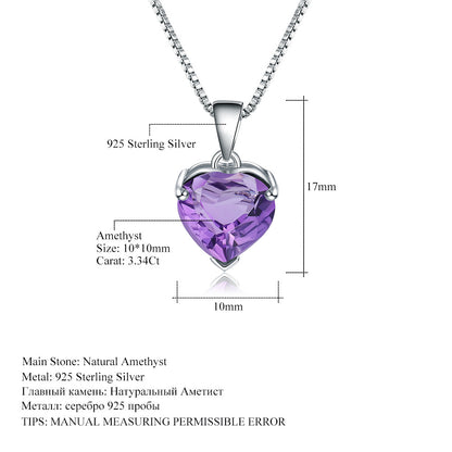 Ocean Topaz Heart - Sterling Silver Heart Pendant Necklace