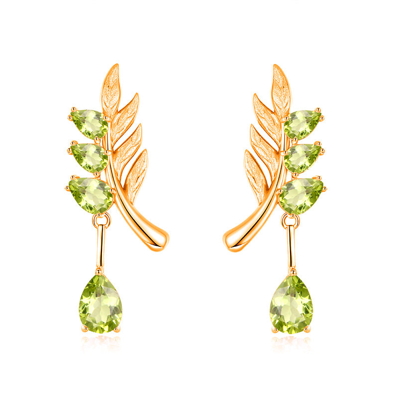 Family Leaf - Gemstone Pendant Jewelry Set