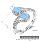Opal Aqua Blue - Bague en opale bleue et argent sterling