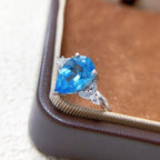 Swiss Blue Topaz Teardrop Ring