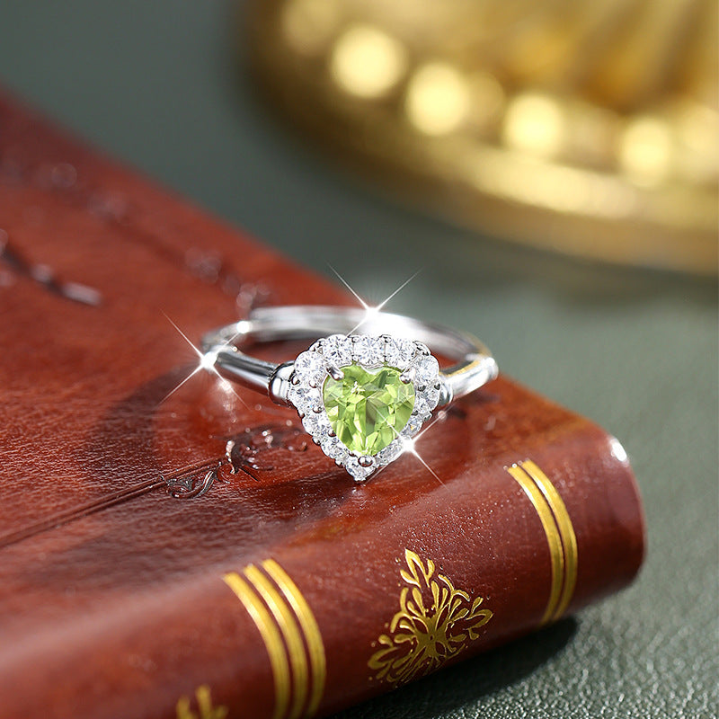 Anillo de plata de ley con topacio amor