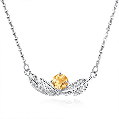 Feather's Blue - Sterling Silver Gemstone Pendant Necklace