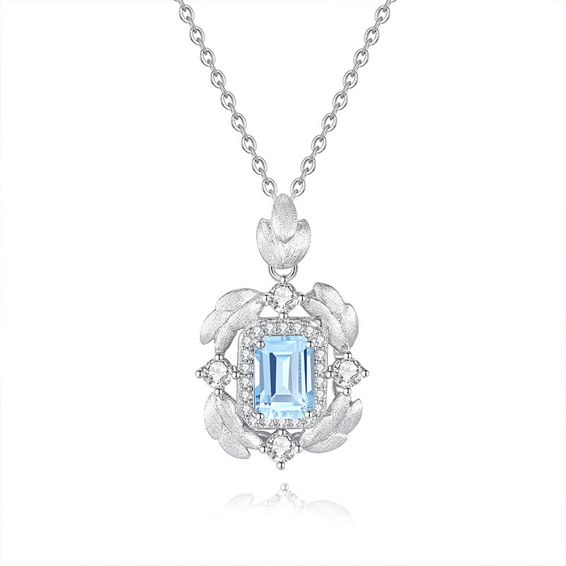 Feathers Classic Flame - Square Crystal Pendant Necklace