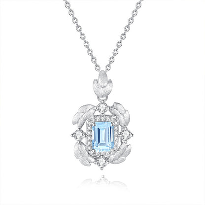 Feathers Classic Flame - Square Crystal Pendant Necklace