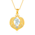Collar con colgante de alas de ángel de piedras preciosas naturales – Plata de ley, resistente al deslustre, elegante cadena para la clavícula para mujer