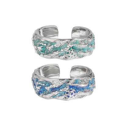 Wave Turtle - Sterling Silver Design Ring