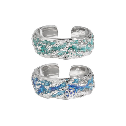 Wave Turtle - Sterling Silver Design Ring