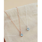 Collier Cœur en Topaze Bleue