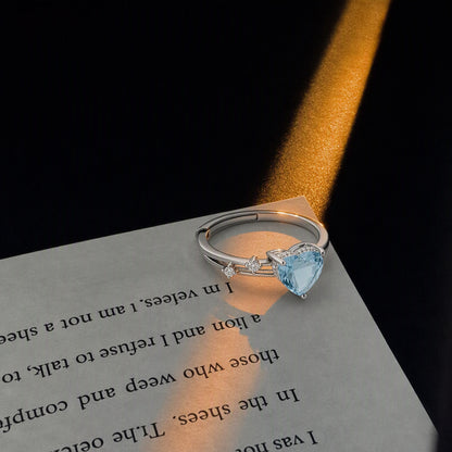 Blue Topaz Heart Star Ring