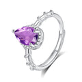Aqua Glow - Bague ajustable en argent sterling avec pierre précieuse