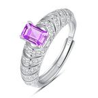 Anillo Topaz Tide - Anillo de piedra preciosa natural con topacio de 4x6 mm