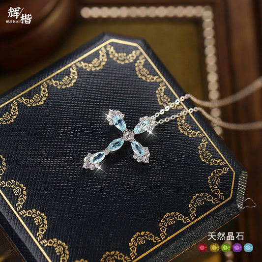 Cross Gemstone Necklace