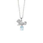 Amour du chien de l'océan - Collier avec pendentif en pierre précieuse Shiba Inu