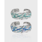 Tortue ondulée - Bague design en argent sterling