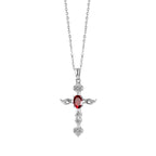 Angel's Wing - Gemstone Cross Necklace