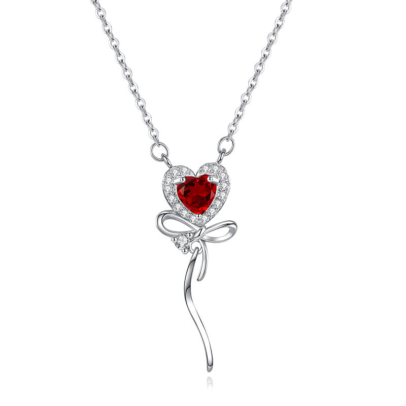 Collar Tidal Heart - Collar de plata de ley con diseño de topacio para mujer