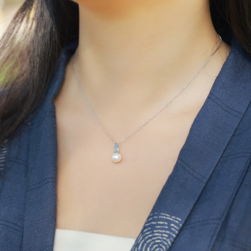 Purity of Ocean - Aquamarine Teardrop Necklace