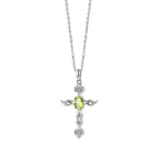 Angel's Wing - Gemstone Cross Necklace