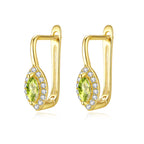 Boucles d'oreilles en argent sterling avec pierre précieuse porte-bonheur
