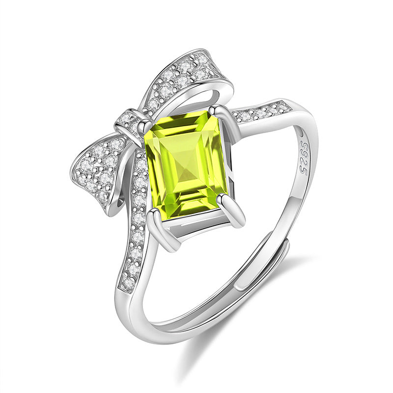 Adorable Lady - Anillo ajustable de plata de ley con gema