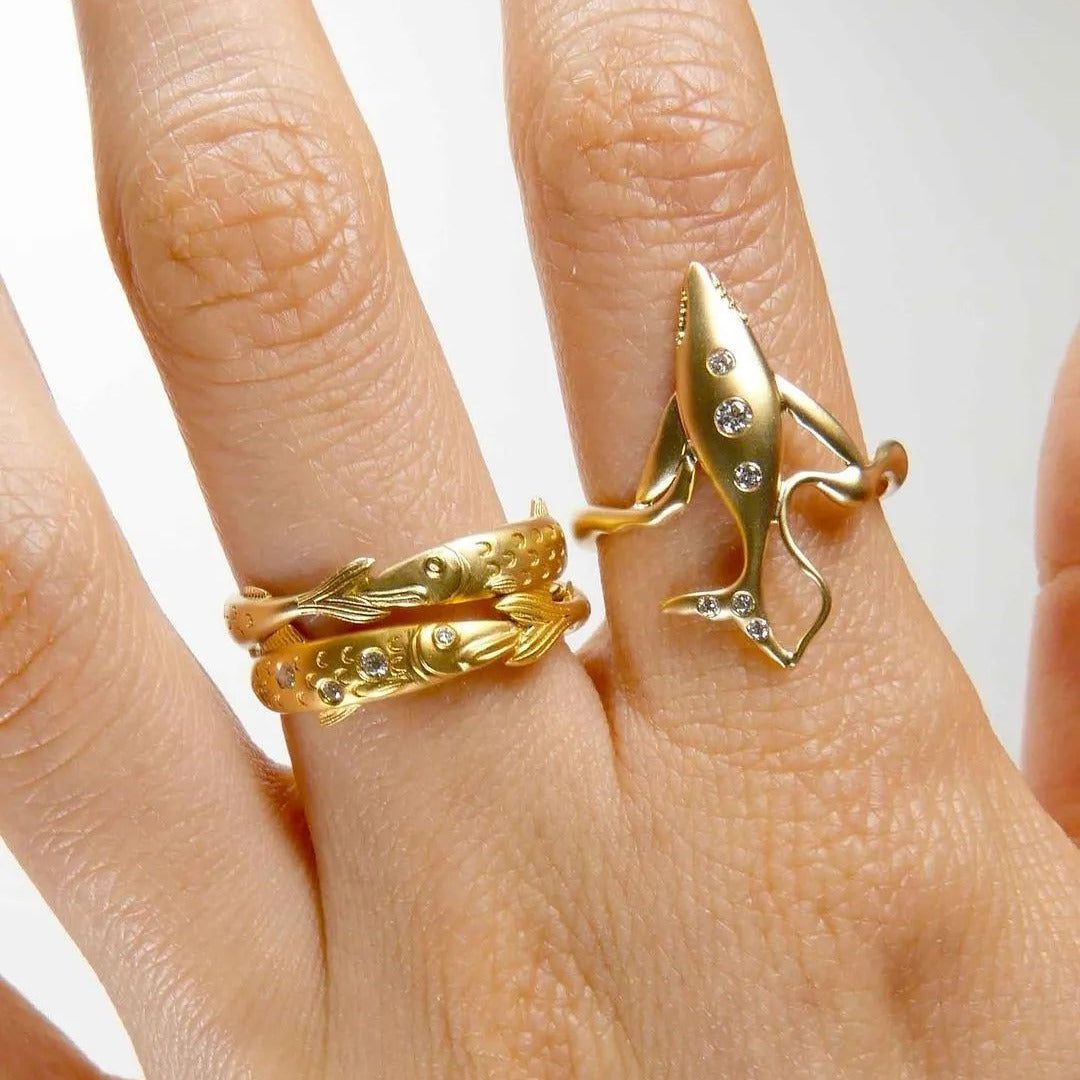 Shark Gold Plated Ring