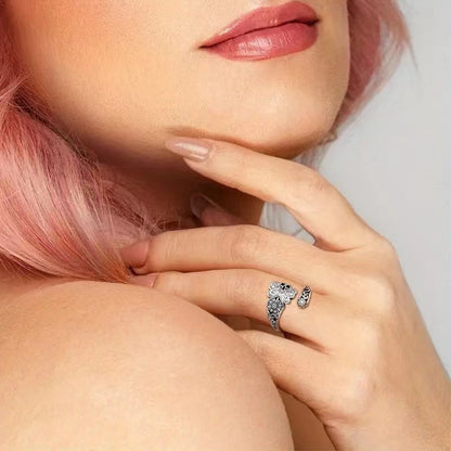 Butterfly Flowers Sterling Silver Ring