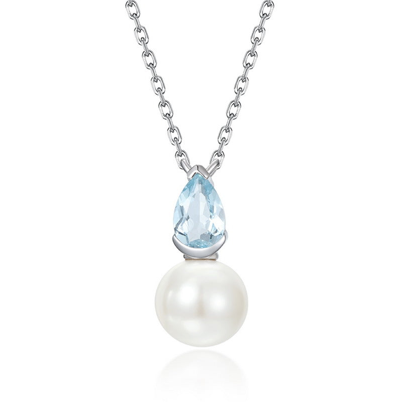 Purity of Ocean - Aquamarine Teardrop Necklace