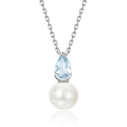 Purity of Ocean - Aquamarine Teardrop Necklace