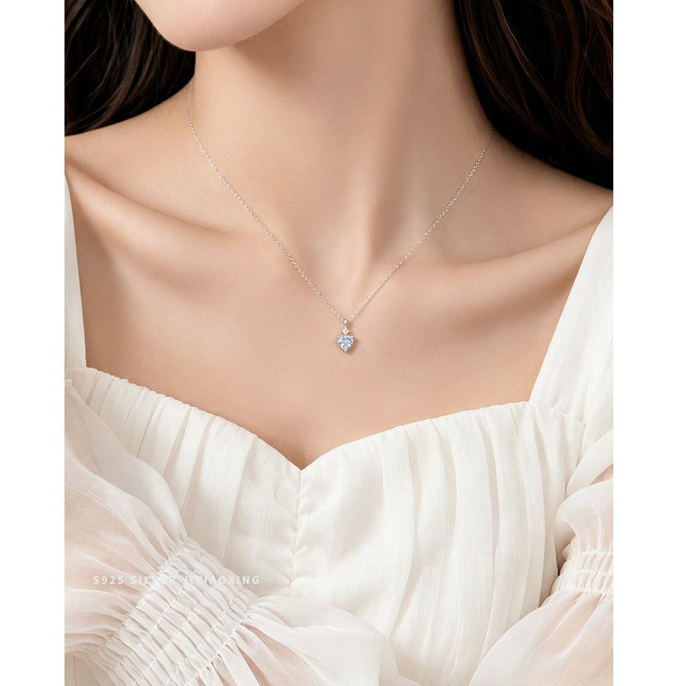 Blue Topaz Heart Necklace