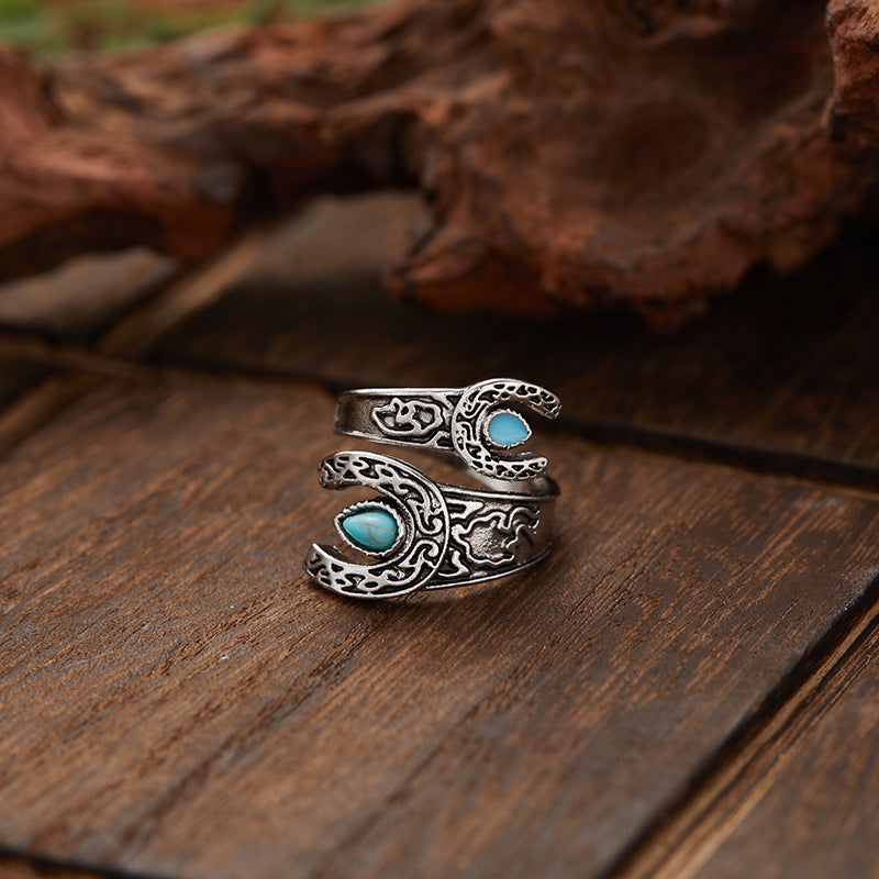 Lucky Horseshoe Sterling Silver Ring