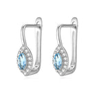 Boucles d'oreilles en argent sterling avec pierre précieuse porte-bonheur