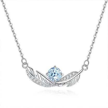Feather's Blue - Sterling Silver Gemstone Pendant Necklace