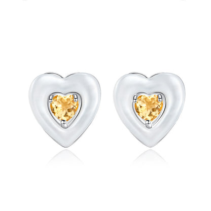 Ocean Heart - Natural Gems & Mother of Pearl Sterling Silver Earrings for Women
