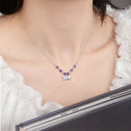 Cat's Soul - Colorful Gemstone Cat Pendant Necklace