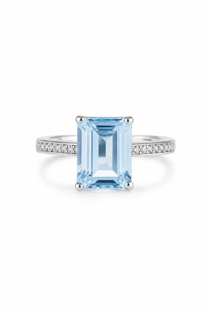Blue Topaz Sterling Silver Ring