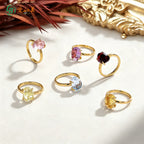 Bague en argent plaqué or et topaze