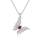 Vol de papillon – Collier pour femme en argent sterling anti-ternissement avec pierre précieuse naturelle