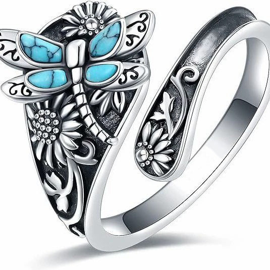 Dragonfly Sterling Silver Ring