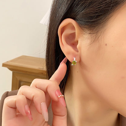 Greenie - Sterling Silver Gemstone Earrings