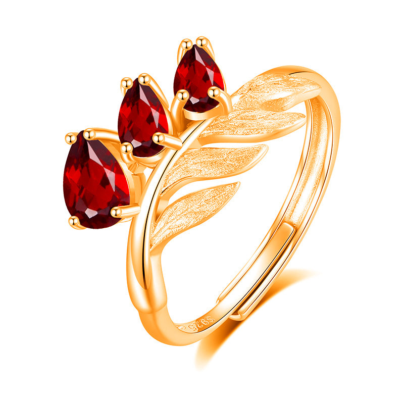 Family Leaf - Gemstone Pendant Jewelry Set