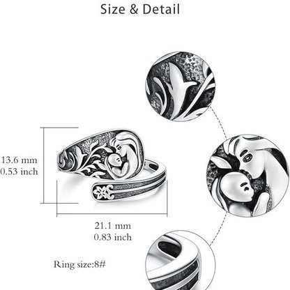 Mama and Kids Sterling Silver Ring