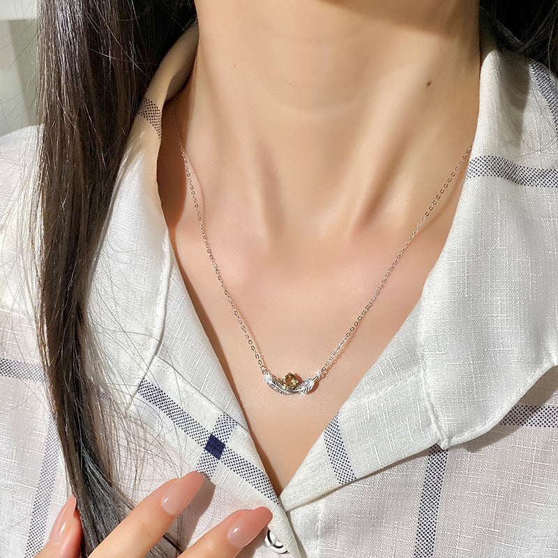 Feather's Blue - Sterling Silver Gemstone Pendant Necklace